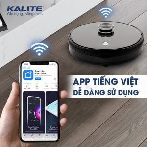 Robot hút bụi Kalite KVC 2171 điều chỉnh robot bằng App tiếng Việt